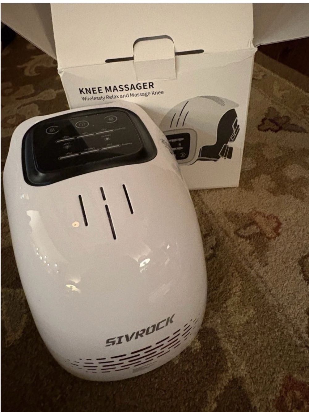 Sivrock White Knee Massager with Heat and Vibration